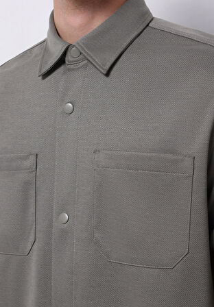 Regular Fit   Erkek Yeşil Shacket