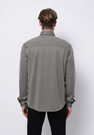 Regular Fit   Erkek Yeşil Shacket