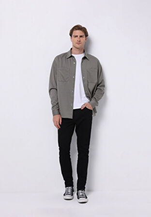 Regular Fit   Erkek Yeşil Shacket