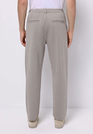 Regular Fit Orta Bel Düz Paça Erkek Bej  Pantolon