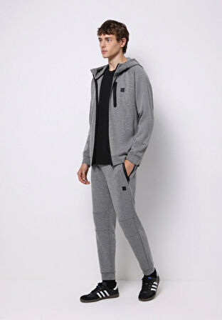 Regular Fit Orta Bel Düz Erkek Antrasit Eşofman Altı