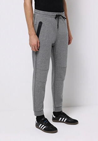 Regular Fit Orta Bel Düz Erkek Antrasit Eşofman Altı