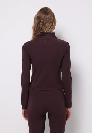 Regular Fit Dik Yaka Düz Kadın Mor Sweatshirt