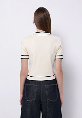 Regular Fit   Kadın Ekru Hırka