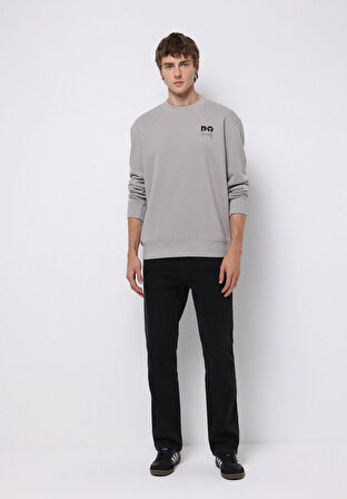 Comfort Fit   Erkek Gri Sweatshirt