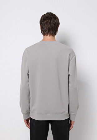 Comfort Fit   Erkek Gri Sweatshirt