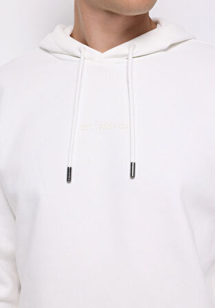 Comfort Fit   Erkek Beyaz Sweatshirt