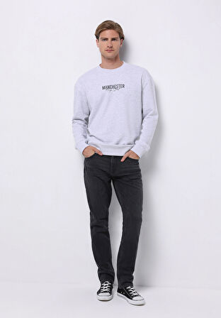 Comfort Fit   Erkek Gri Sweatshirt