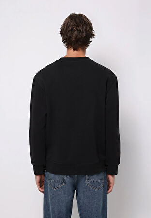 Comfort Fit   Erkek Siyah Sweatshirt