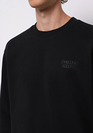 Comfort Fit   Erkek Siyah Sweatshirt