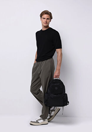 Regular Fit Orta Bel Düz Paça Erkek Yeşil  Pantolon