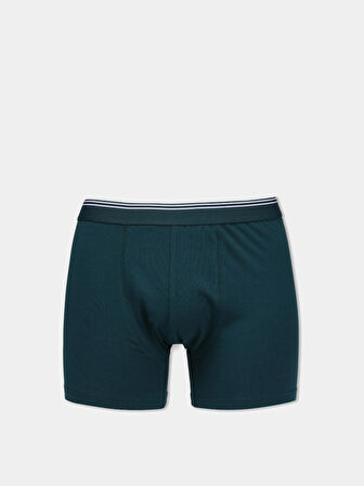 Modern Fit Düz Erkek Yeşil Boxer