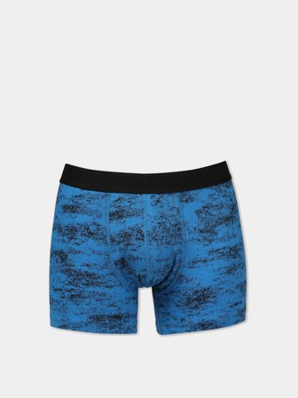 Modern Fit Baskılı Erkek Mavi Boxer