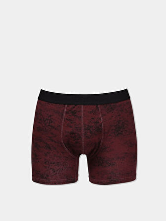 Modern Fit Baskılı Erkek Kirmizi Boxer