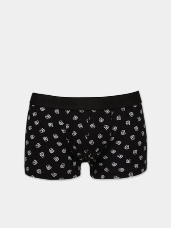 Modern Fit Baskılı Erkek Siyah Boxer