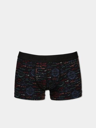 Modern Fit Baskılı Erkek Siyah Boxer