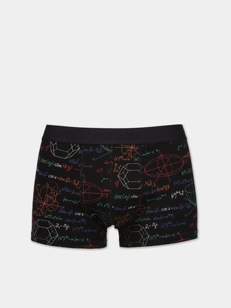 Modern Fit Baskılı Erkek Siyah Boxer