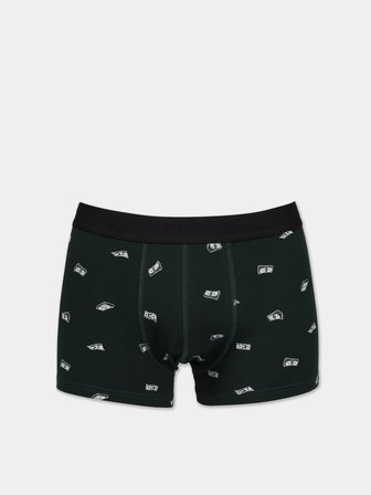 Modern Fit Baskılı Erkek Yeşil Boxer