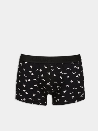 Modern Fit Baskılı Erkek Siyah Boxer