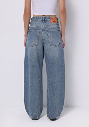 Baggy Fit   Kadın İndigo Jean Pantolon