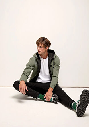Regular Fit   Erkek Yeşil Sweatshirt
