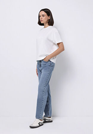 Straight Fit   Kadın İndigo Jean Pantolon