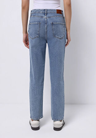 Straight Fit   Kadın İndigo Jean Pantolon