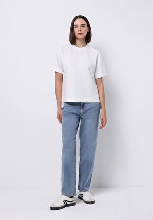 Straight Fit   Kadın İndigo Jean Pantolon
