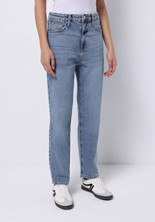 Straight Fit   Kadın İndigo Jean Pantolon