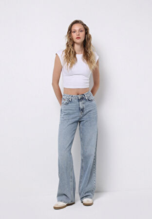 Regular Fit   Kadın İndigo Jean Pantolon