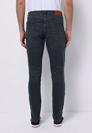 Slim Fit   Erkek Yeşil Jean Pantolon