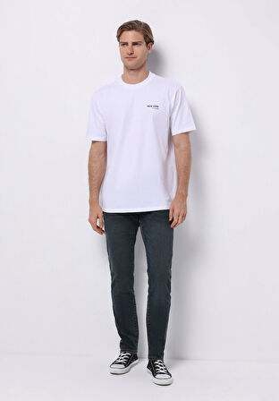 Slim Fit   Erkek Yeşil Jean Pantolon