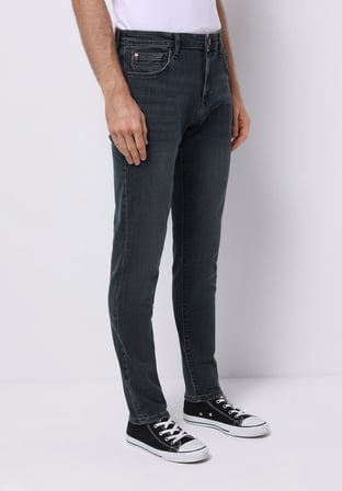 Slim Fit   Erkek Yeşil Jean Pantolon