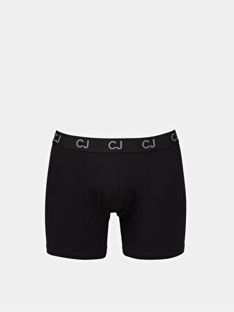 Modern Fit Düz Erkek Siyah Boxer