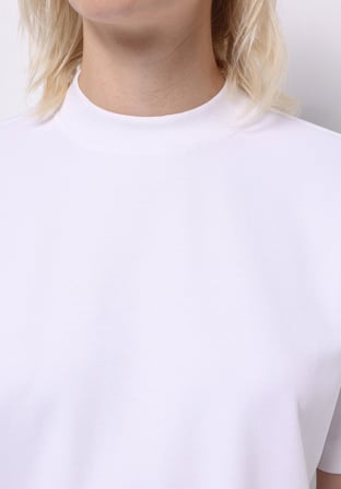 Regular Fit Yuvarlak Yaka Düz Kadın Beyaz Kısa Kol Tişört