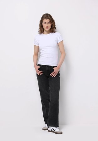 Straight Fit   Kadın Siyah Jean Pantolon