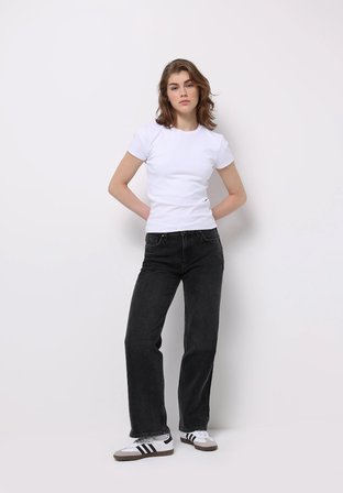 Straight Fit   Kadın Siyah Jean Pantolon