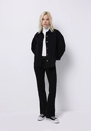 Oversize Fit   Kadın Siyah Shacket