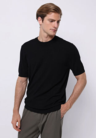 Regular Fit   Erkek Siyah  Kazak