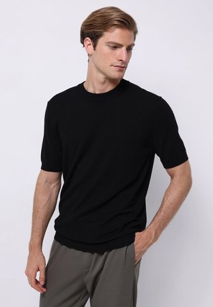 Regular Fit   Erkek Siyah  Kazak