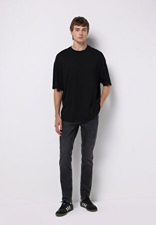 Straight Fit   Erkek Siyah Jean Pantolon