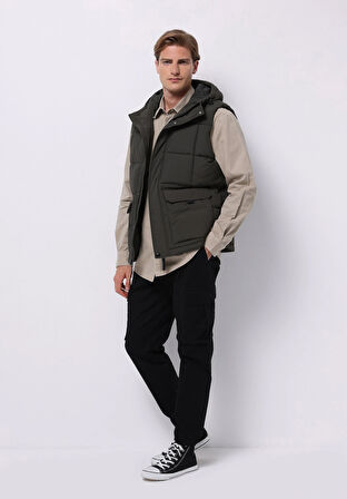 Regular Fit     Erkek Yeşil Yelek