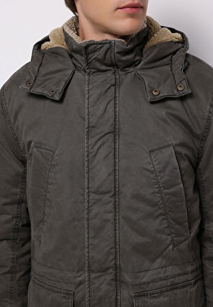 Regular Fit     Erkek Yeşil Kaban