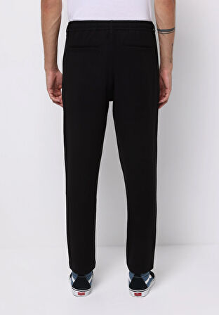 Regular Fit Orta Bel Düz Paça Erkek Siyah  Pantolon