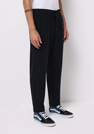 Regular Fit Orta Bel Düz Paça Erkek Lacivert  Pantolon