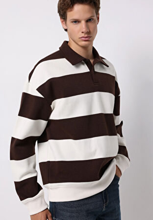 Comfort Fit   Erkek Kahverengi Sweatshirt