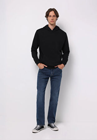 Regular Fit   Erkek Siyah Sweatshirt