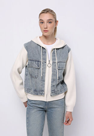 Regular Fit     Kadın Beyaz Hırka