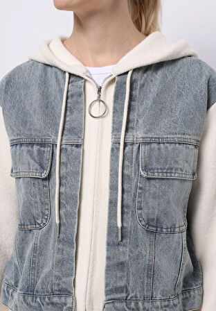 Regular Fit     Kadın Beyaz Hırka