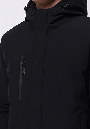 Regular Fit     Erkek Siyah Mont